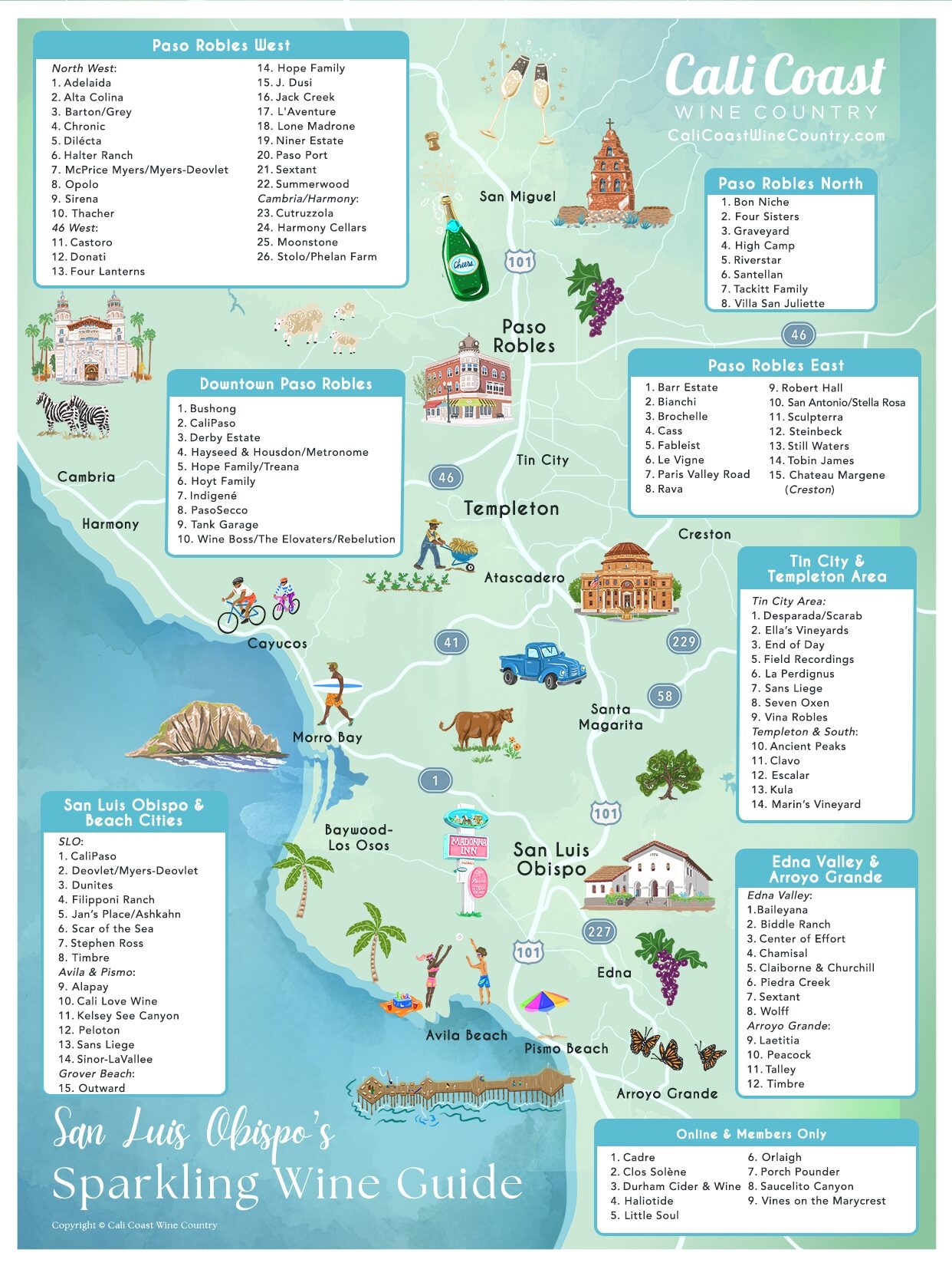 Paso Robles Wine Map Printable