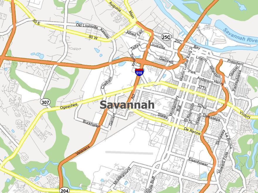 Savannah Georgia Map GIS Geography