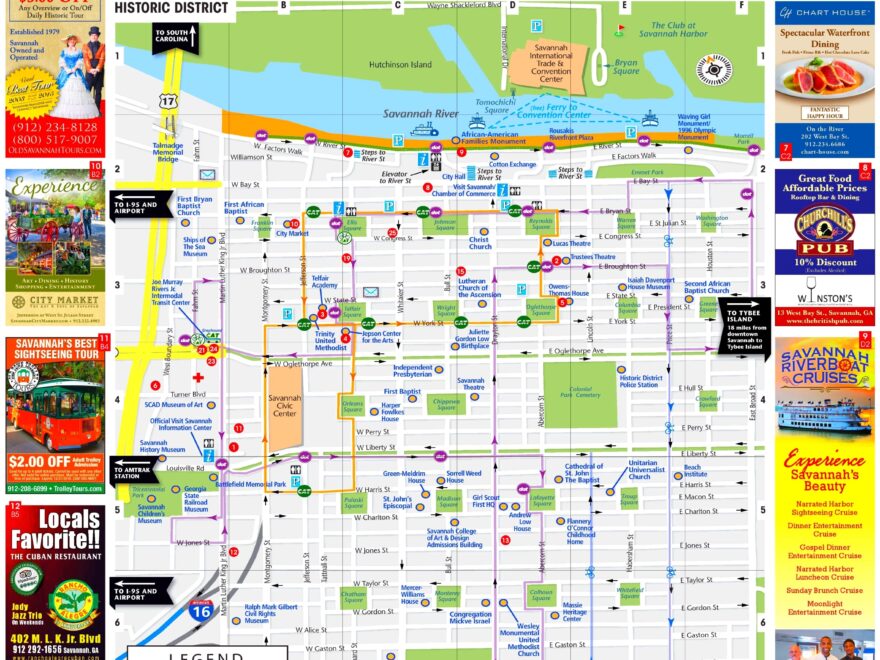 Savannah Tourist Map Ontheworldmap