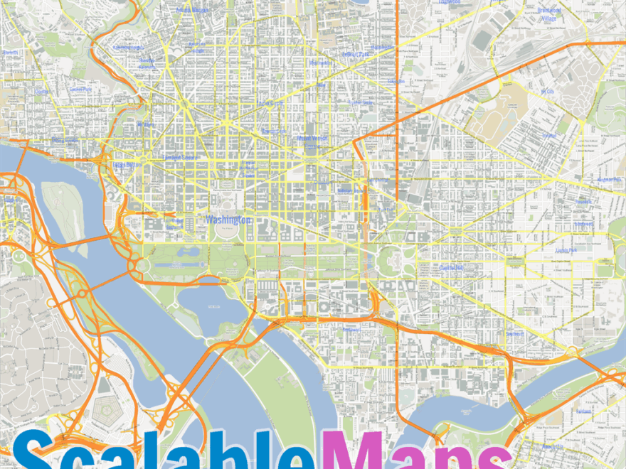 ScalableMaps Vector Map Of Washington D C gmap City Map Theme