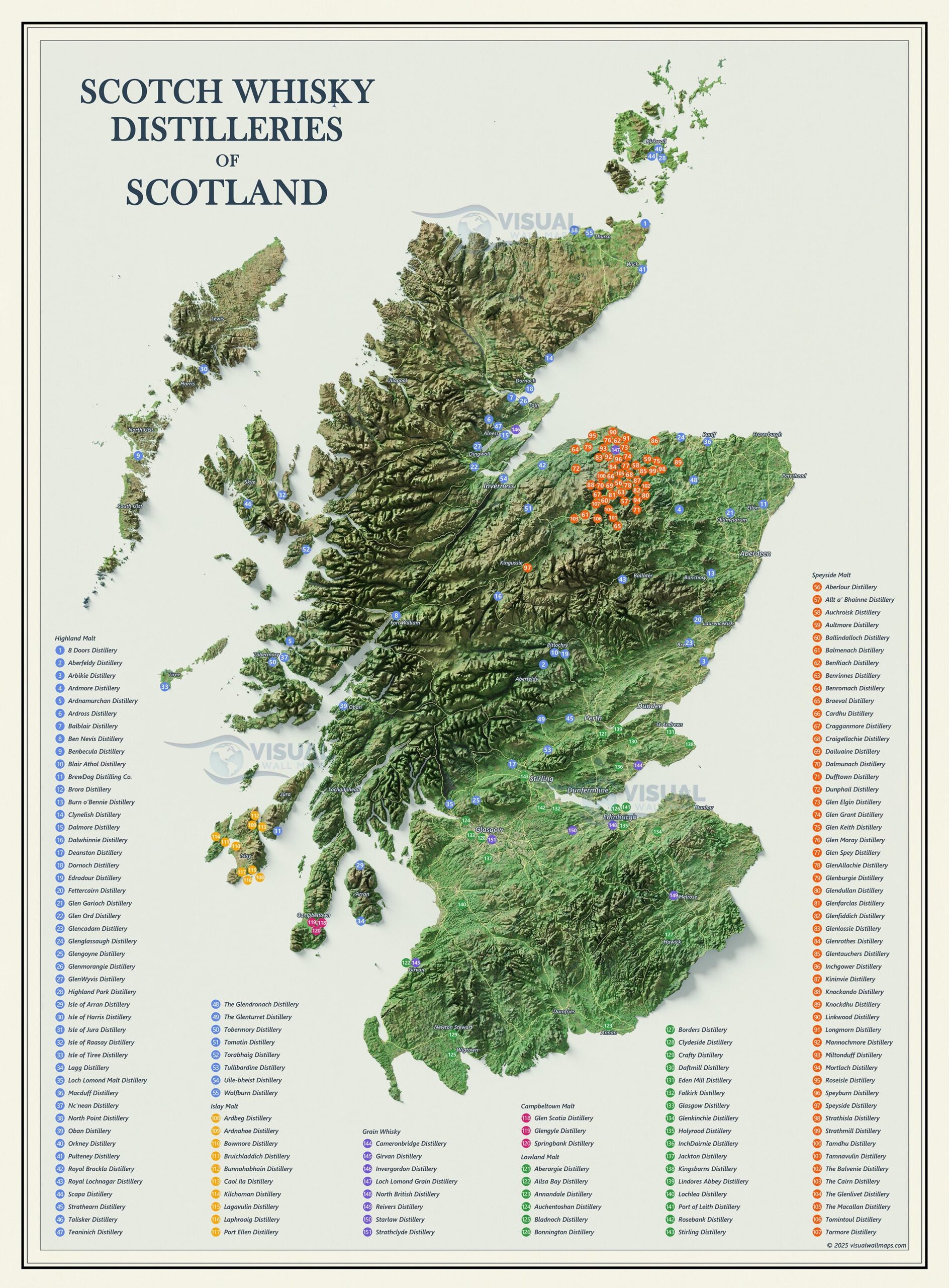 Map Of Scotland Single Malt Printable