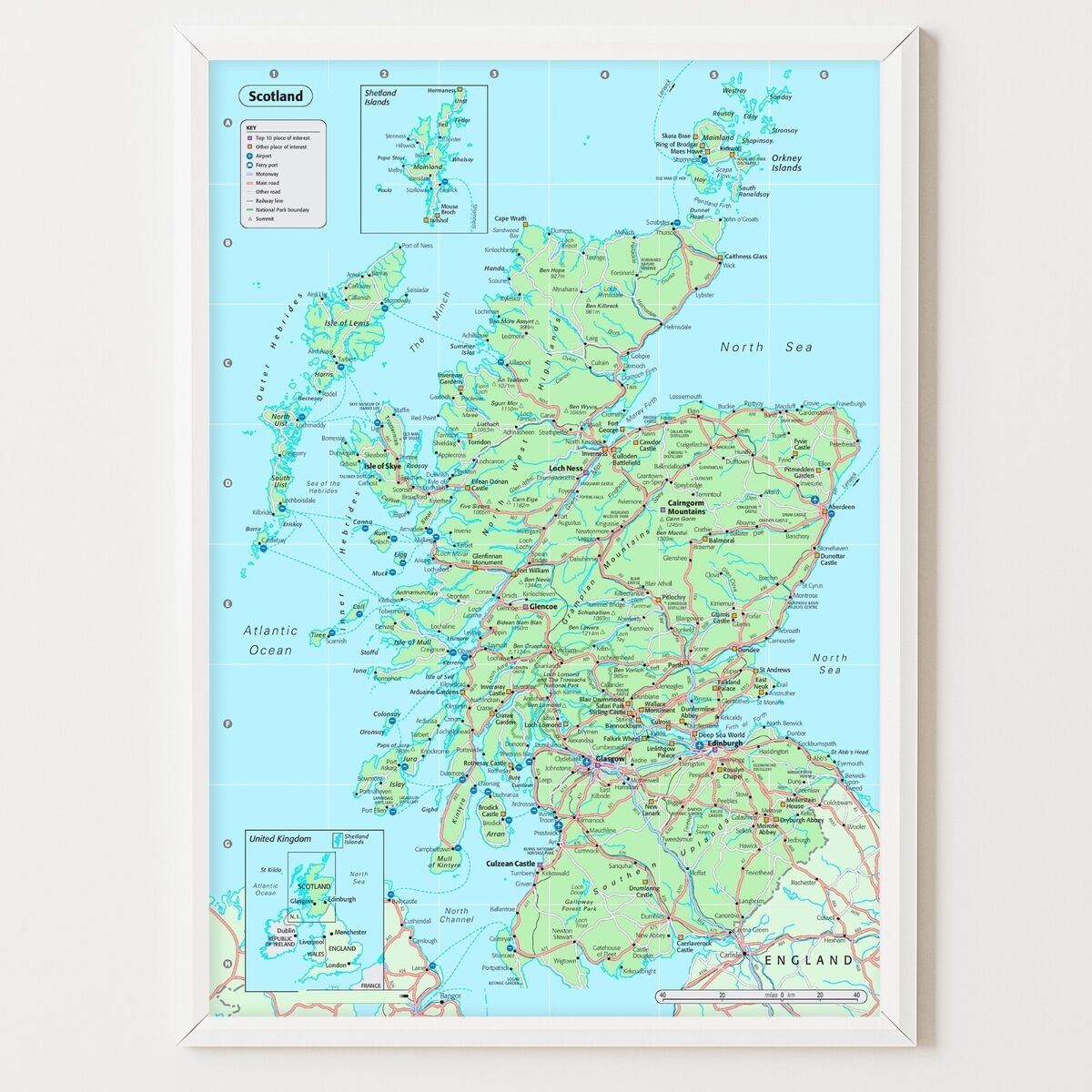 Printable Road Map Of Scotland Free