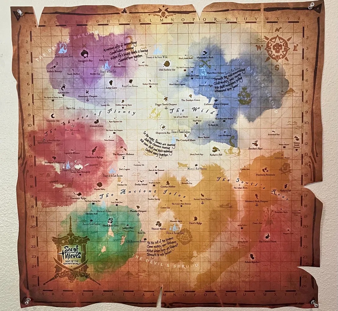 Sea Of Thieves UPDATED 2024 NEW SIZE 24X24 Etsy
