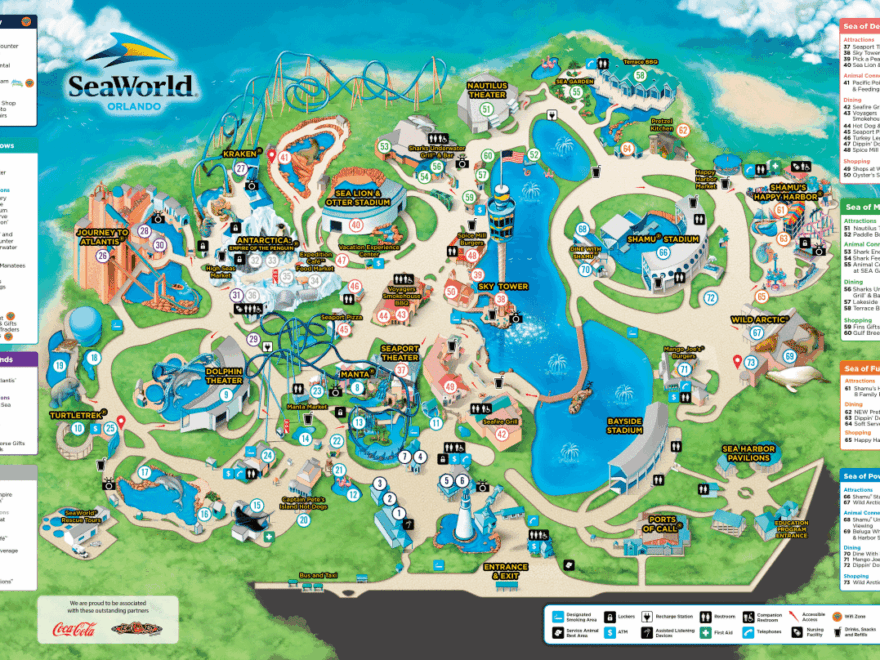 SeaWorld Orlando Map And Brochure 2025 1973 ThemeParkBrochures