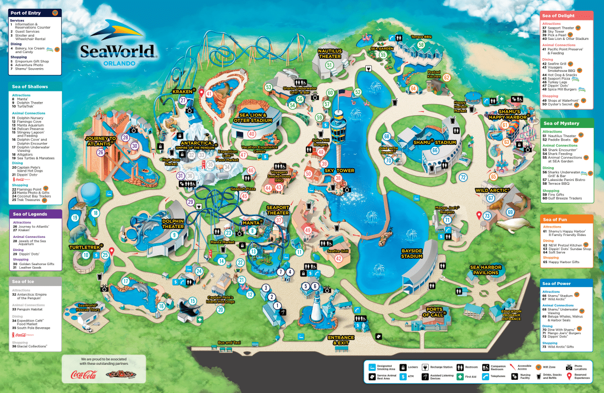 SeaWorld Orlando Map And Brochure 2025 1973 ThemeParkBrochures