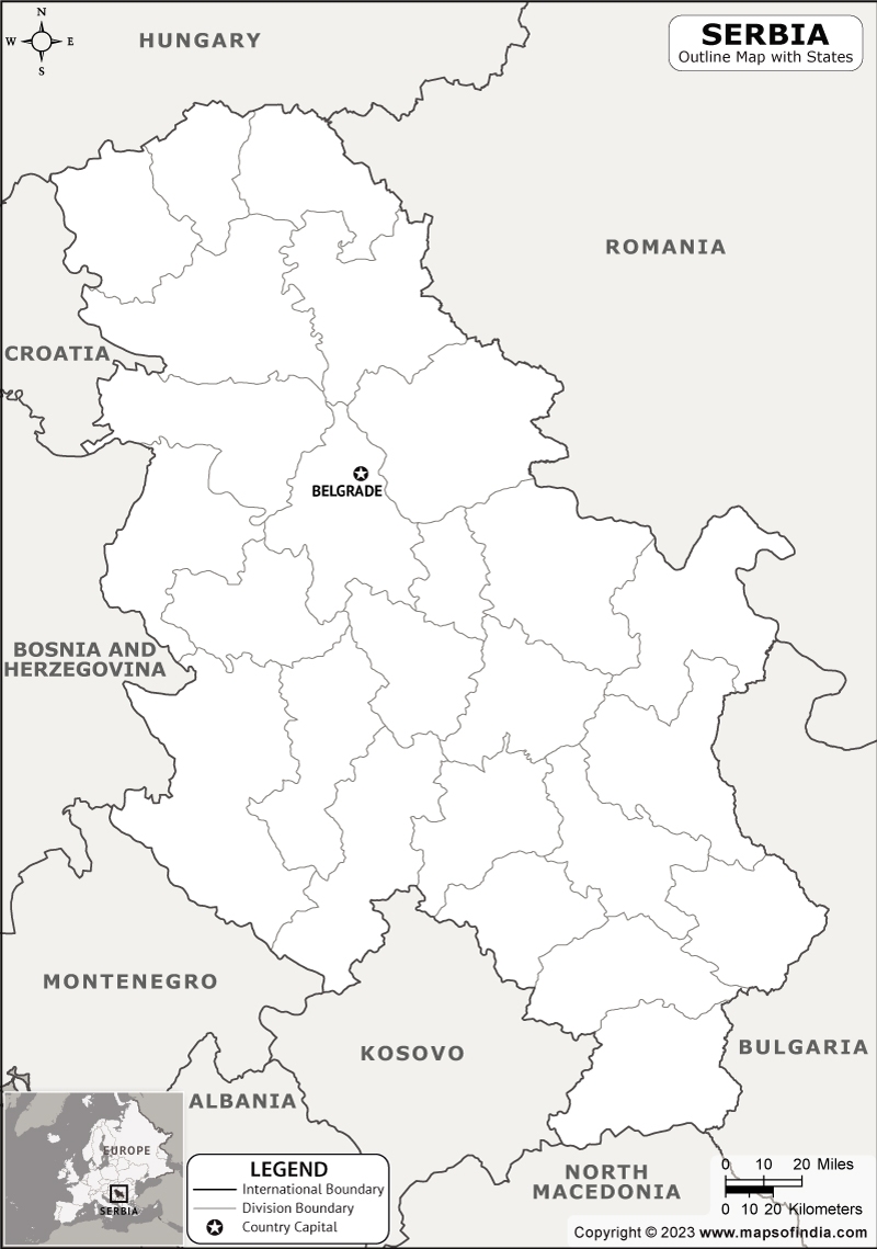 Blank Map Of Russia And Serbia Printable