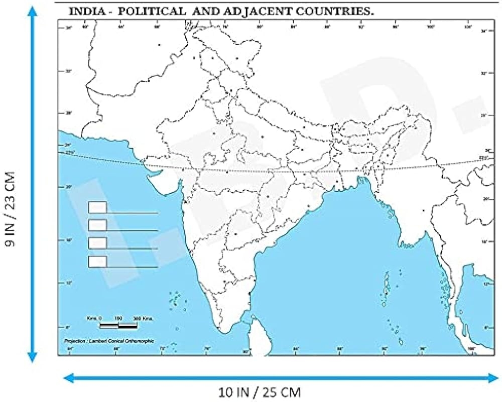 Set Of Large Size 100 Practice Educational Blank Outline Maps Of India Political 50 MAPS And Physical 50 MAPS 10 X 9 Great Blank Map Worksheets Library