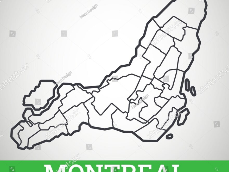 Simple Outline Map Montreal Canada Vector Stock Vector Royalty Free 2034417896 Shutterstock