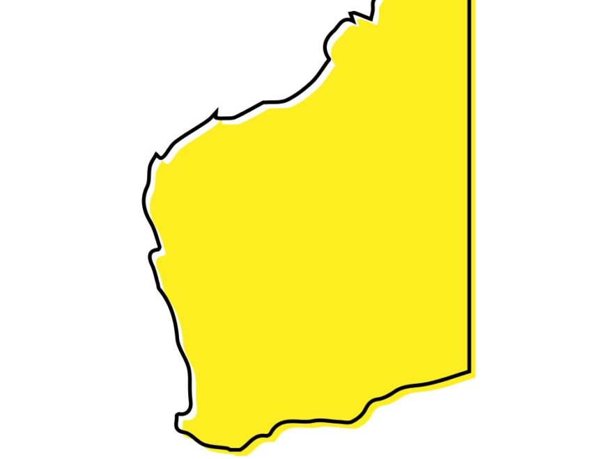 Simple Outline Map Of Western Australia Royalty Free Vector