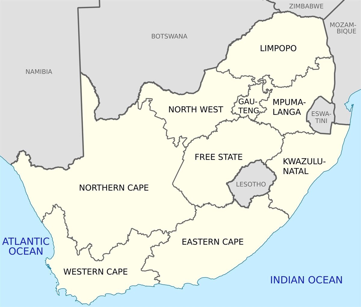 Map Of South Africa Poster Printable