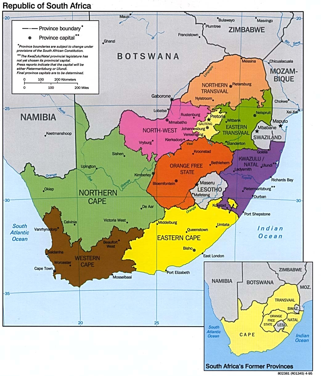 Printable Map Of South Africa
