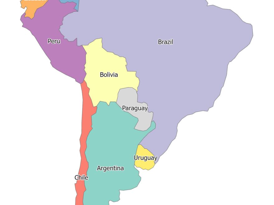South America Blank Map And Country Outlines GIS Geography