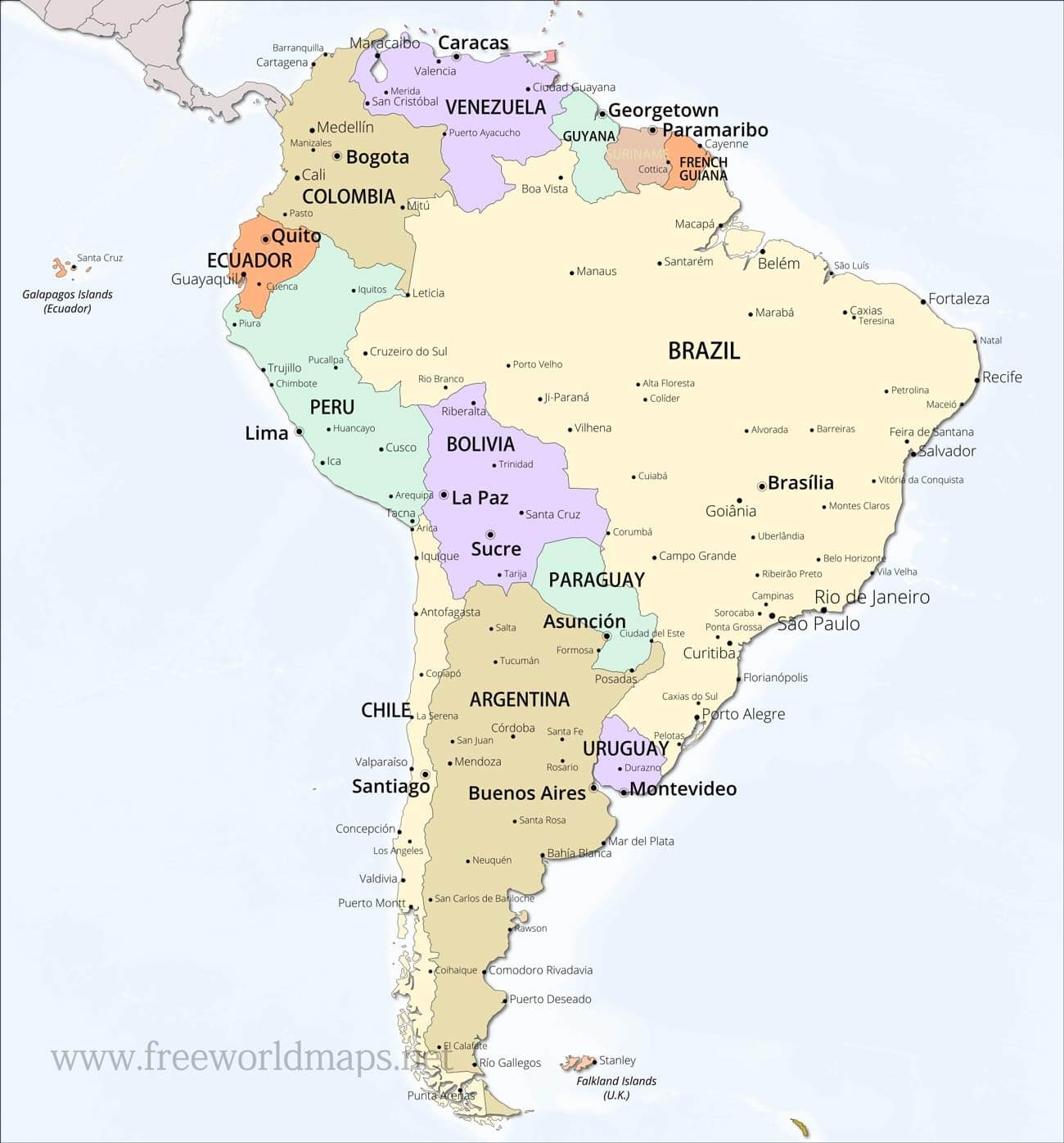 South America Political Map South America Political Map
