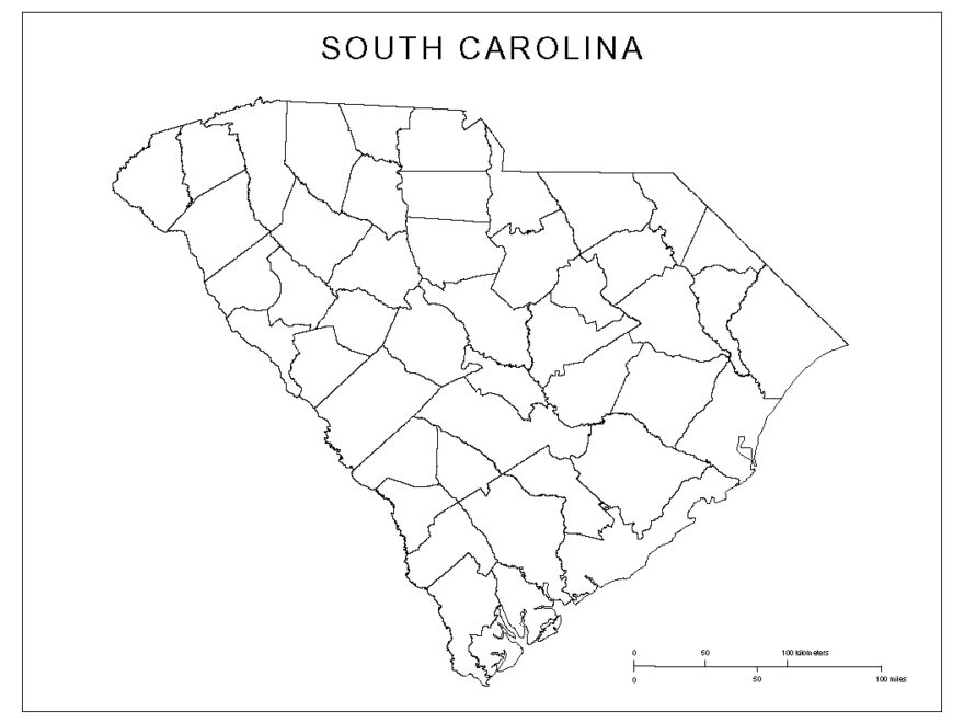 South Carolina Blank Map