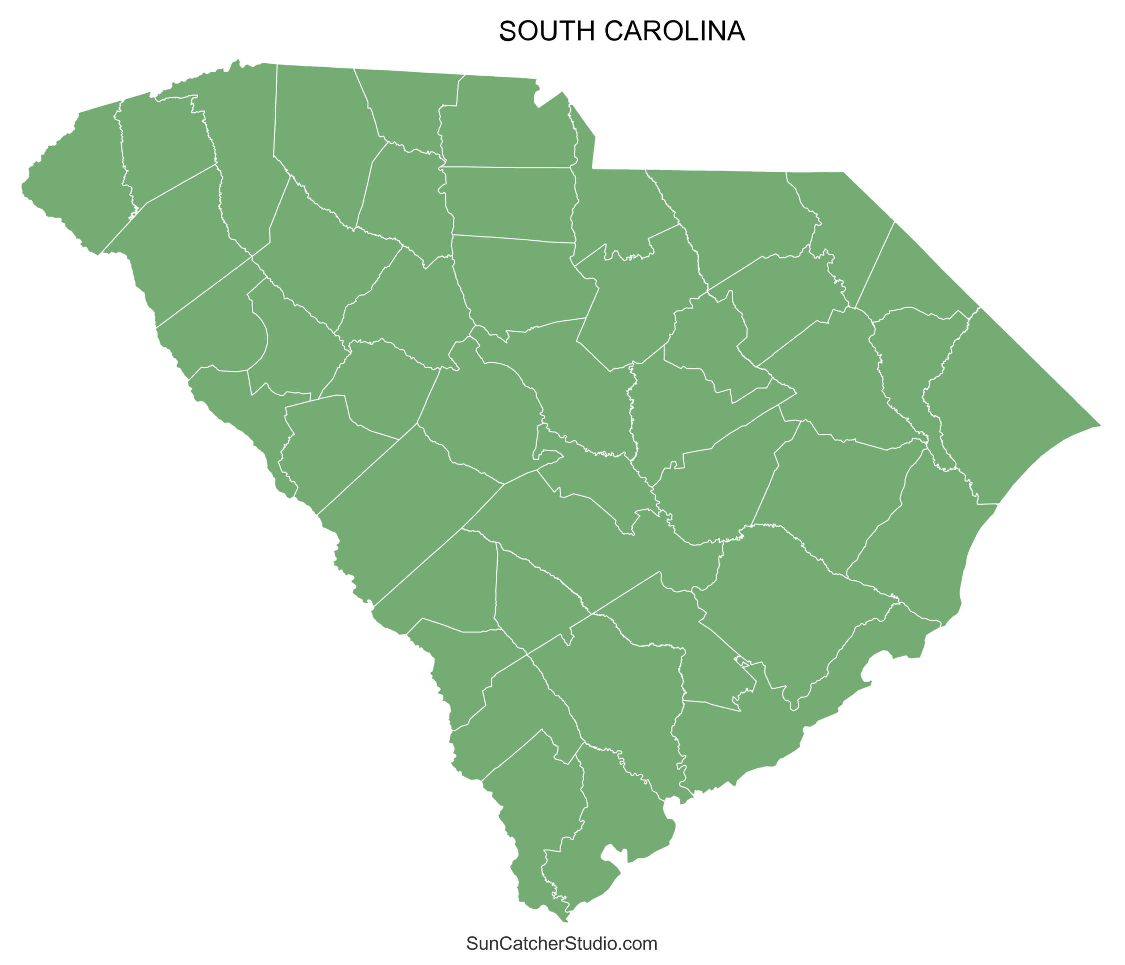 South Carolina Counties Map Printable