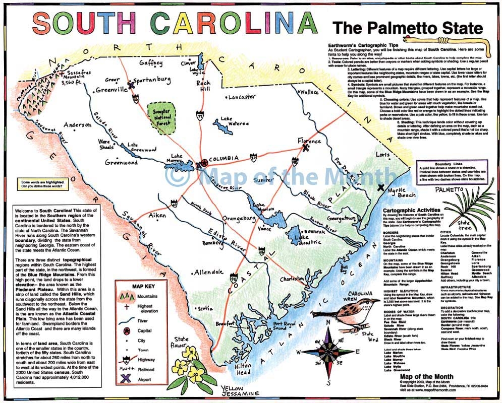 South Carolina Map Maps For The Classroom South Carolina Map Maps For The Classroom