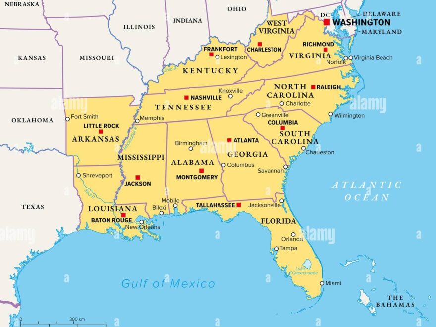 Southern States Map Usa Hi res Stock Photography And Images Alamy