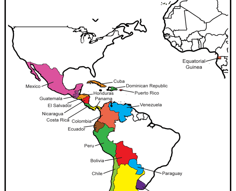 Spanish Speaking Countries Map And Game Cards
