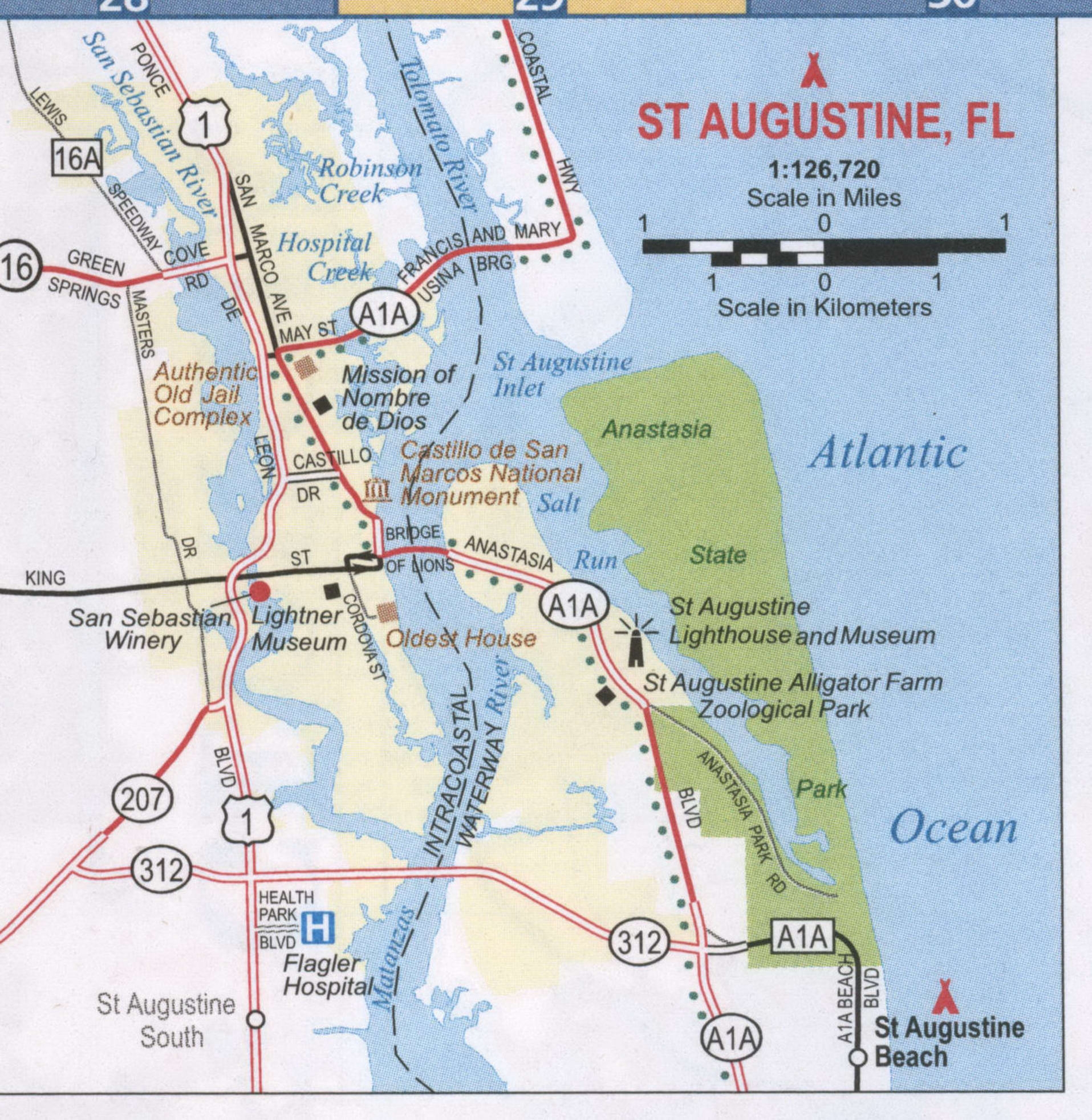 Printable Maps Of Saint Augustine Florida
