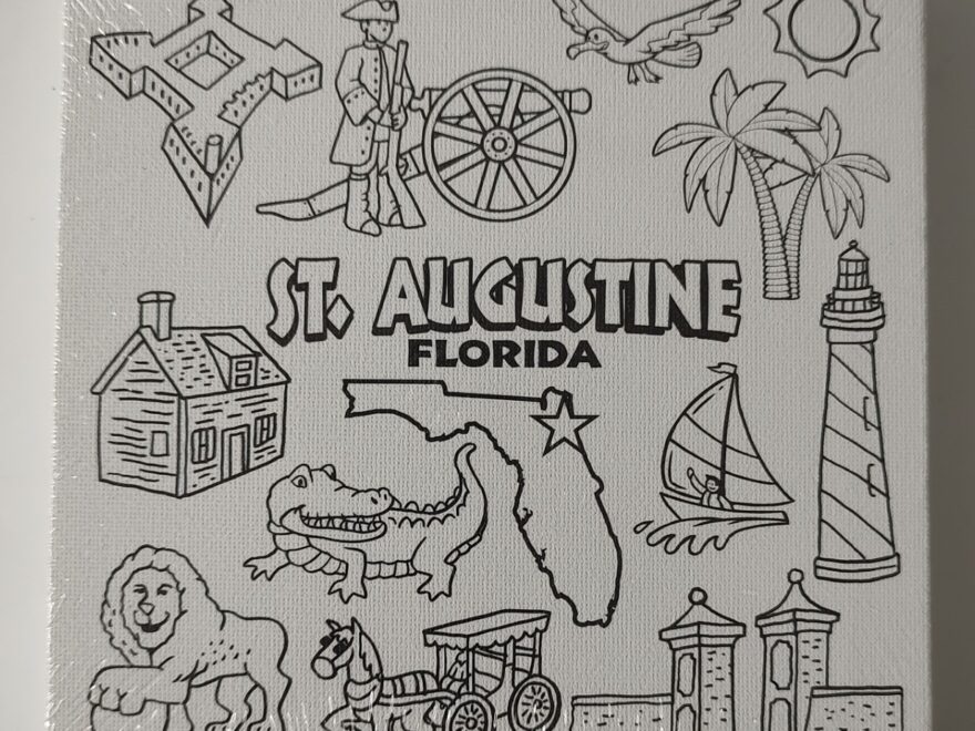 St Augustine Kids Canvas Paint Set Historic Print Map Co