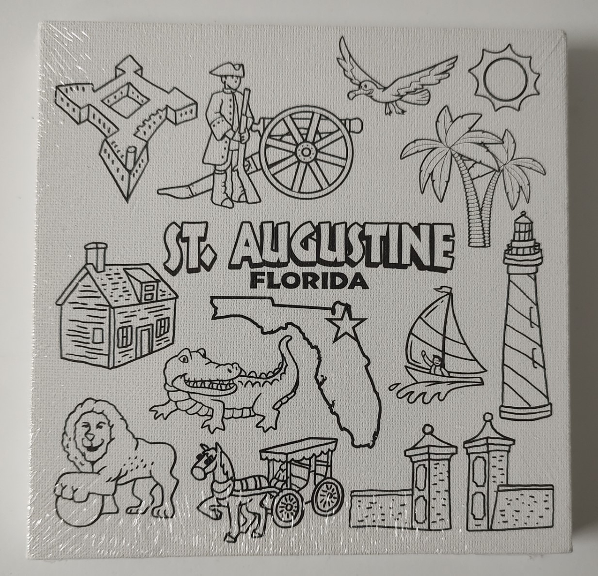 St Augustine Kids Canvas Paint Set Historic Print Map Co 