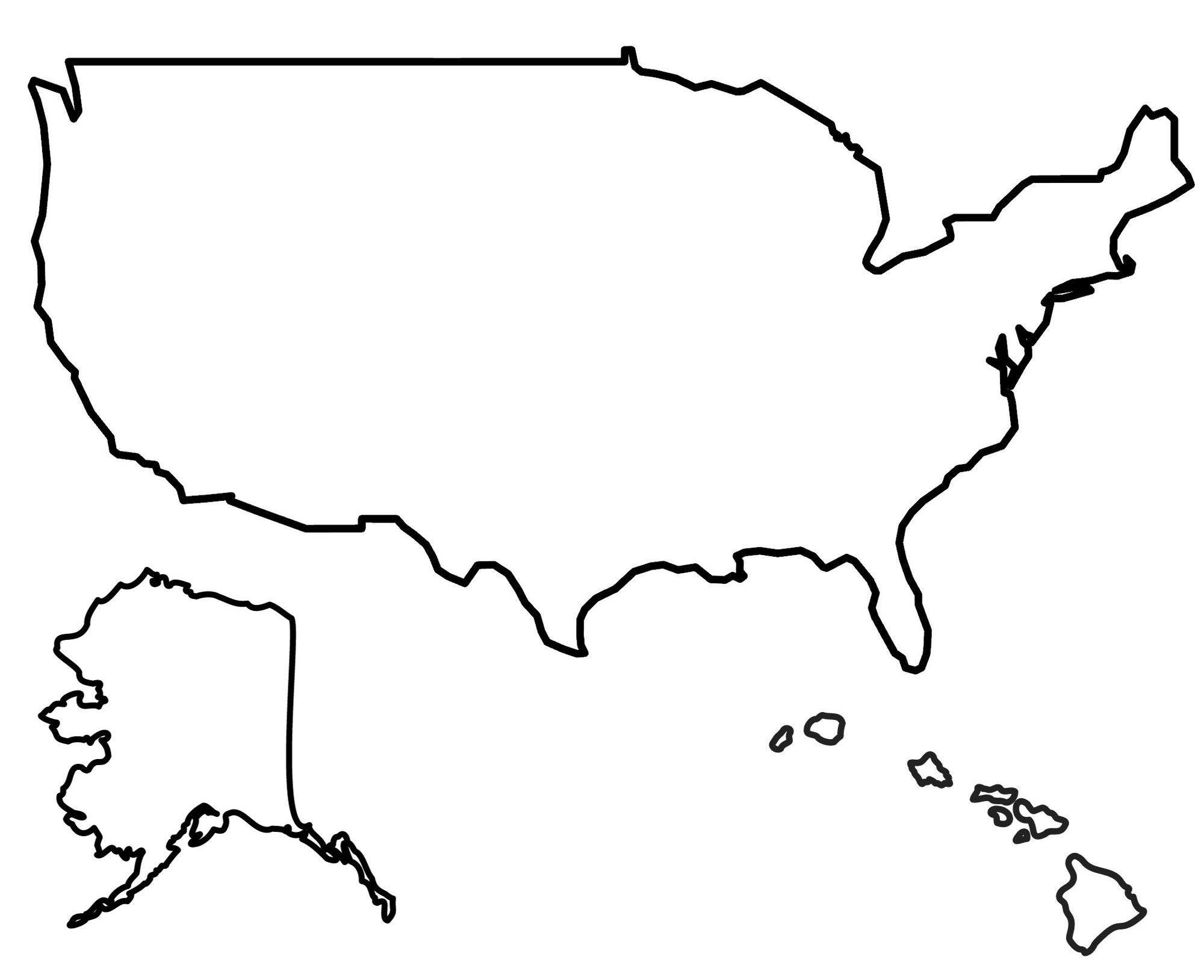 50 States Outline Map Printable