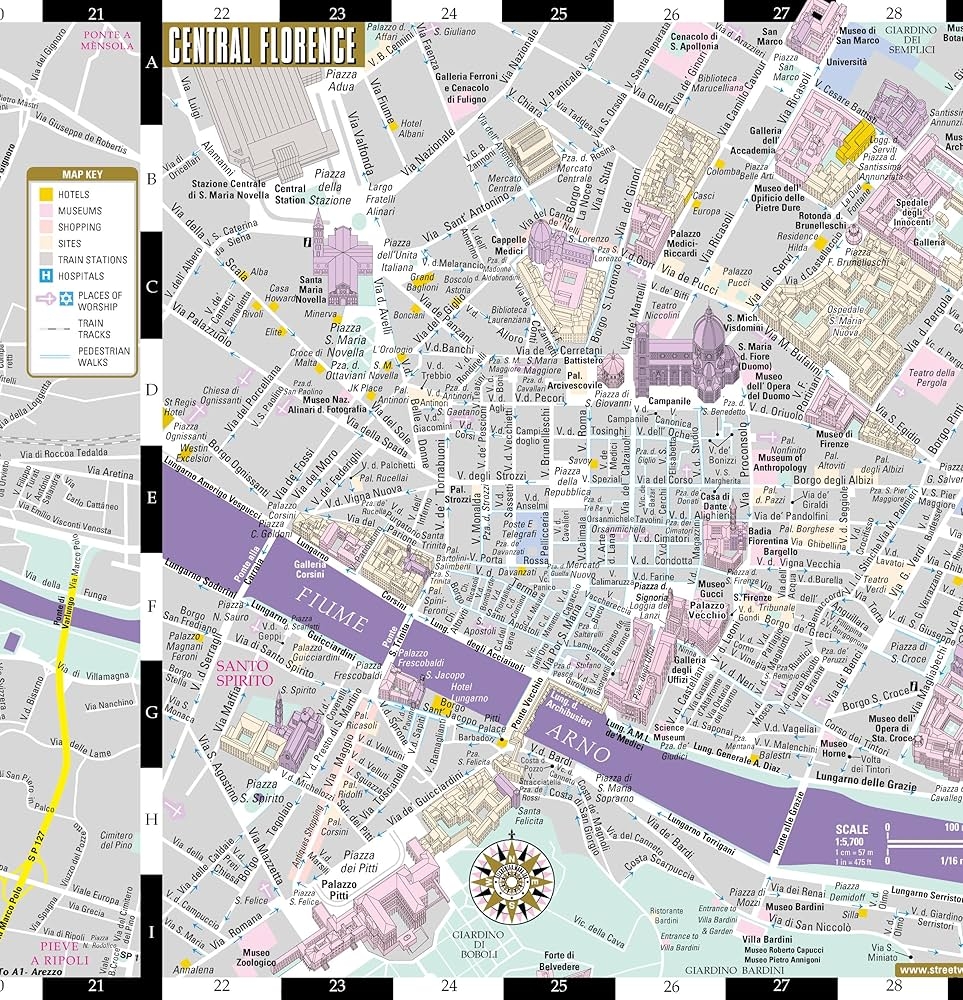 Printable Map Of Florence Italy City Center