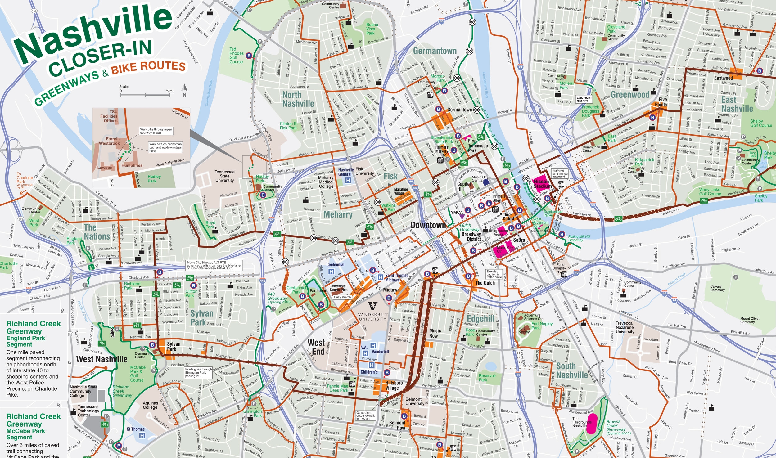 Printable Nashville Walking Map