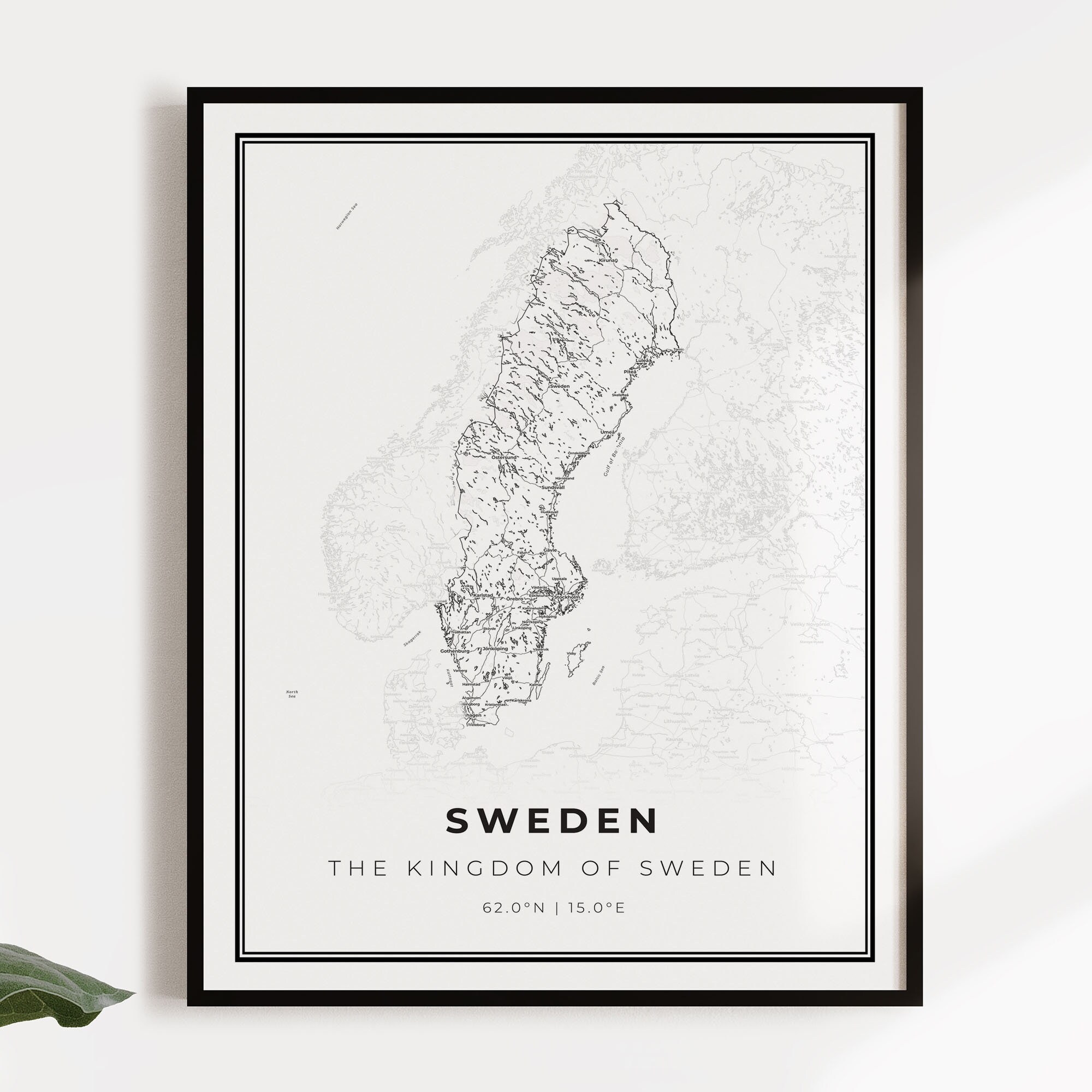 Sweden Map Printable Black And White