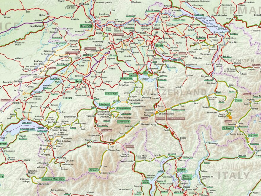 Switzerland Train Map ACP Rail