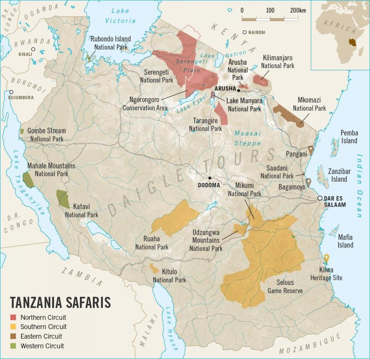 Tanzania Game Reserves Map Map Of Tanzania Game Reserves Eastern Africa Africa 