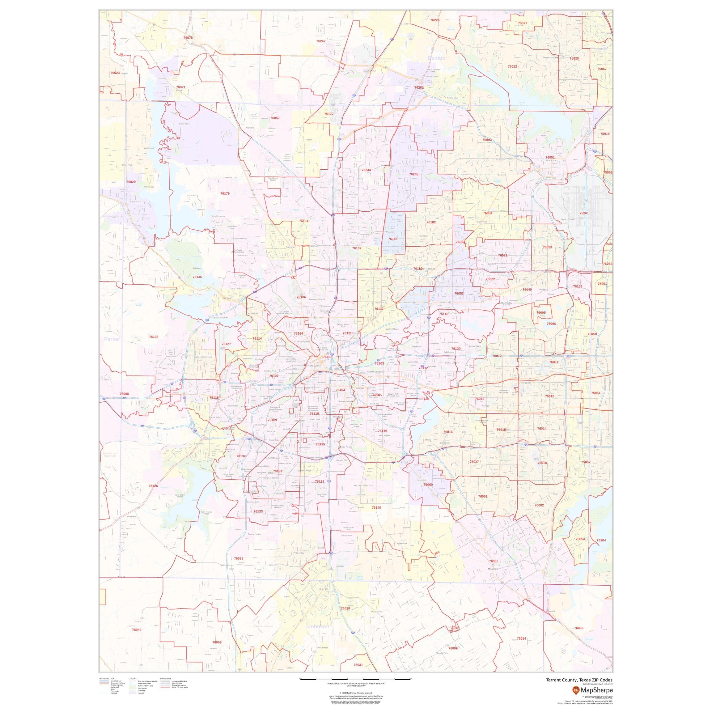 Printable Texas Zip Code Map