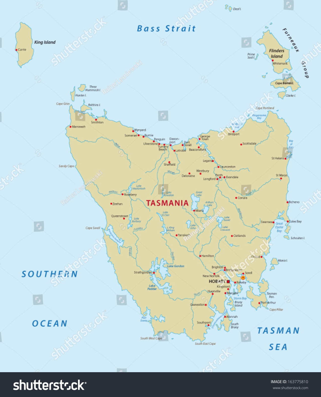 A4 Map Of Tasmania Printable