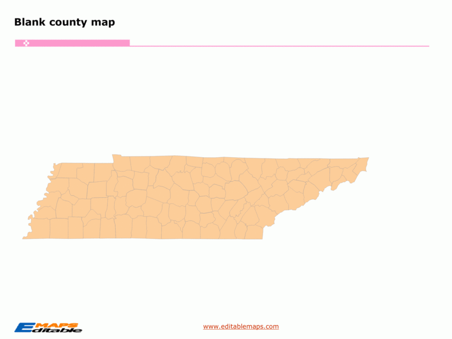 Tennessee County Map Editable PowerPoint Maps