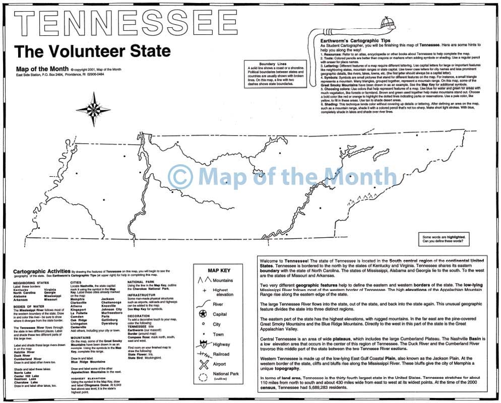 Tennessee Map Printable Download Free Cities