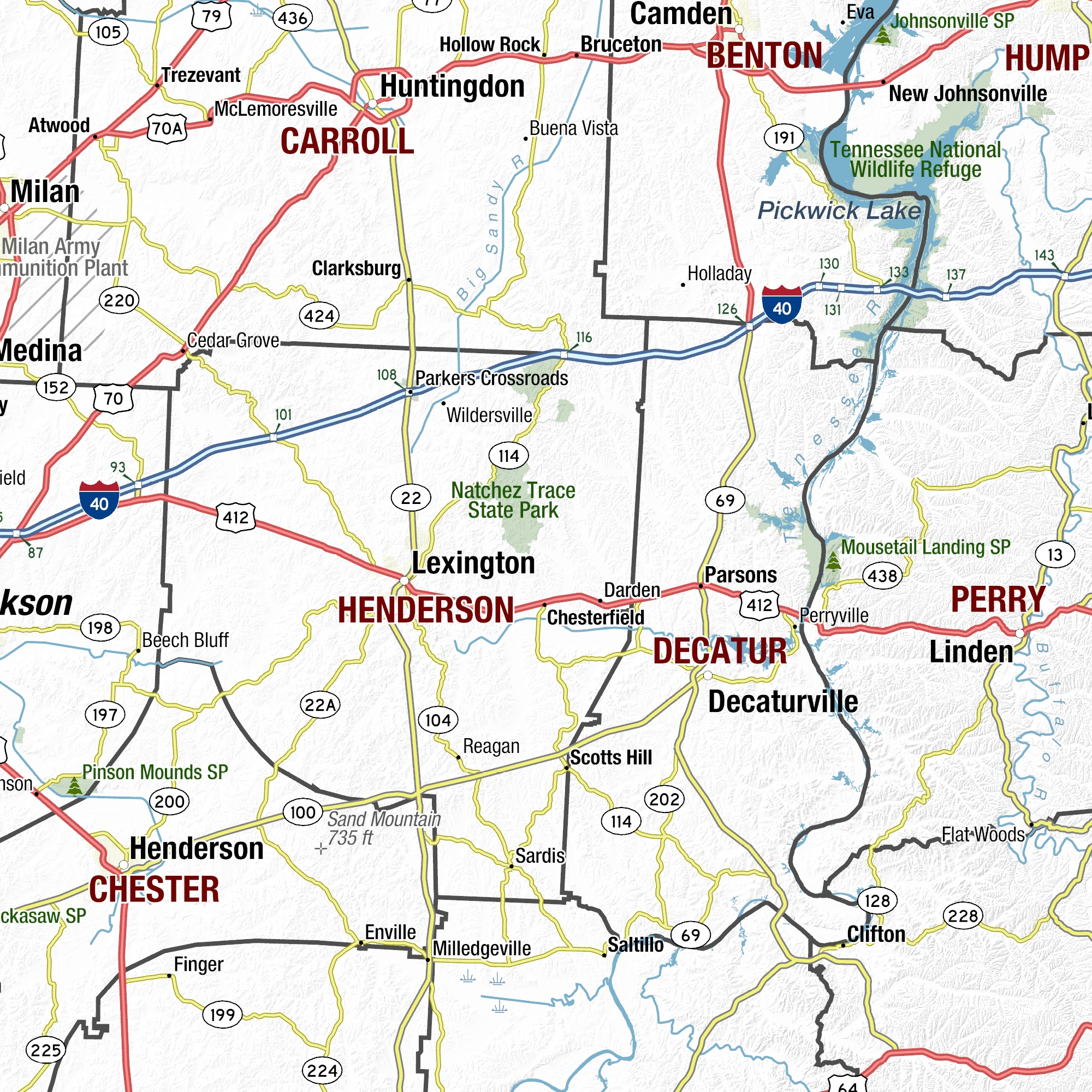 Tennessee State Wall Map By MapShop The Map Shop