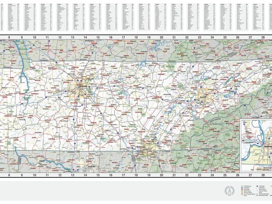 Tennessee State Wall Map By MapShop The Map Shop