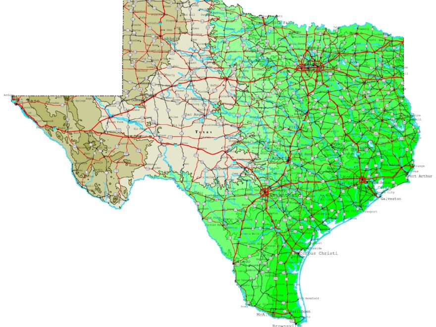 Texas Contour Map