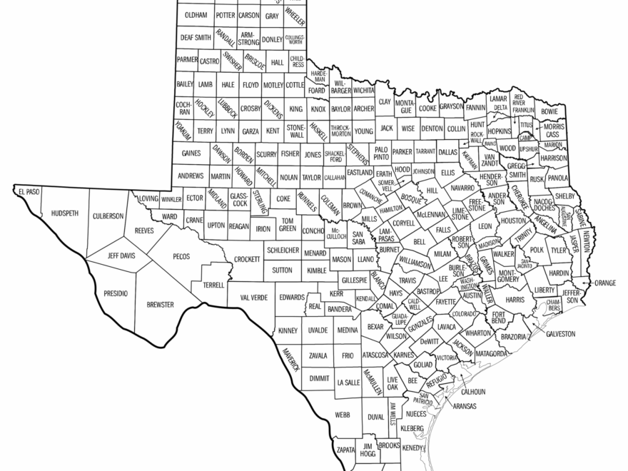 Texas County Map Printable State Map With County Lines Free Printables Monograms Design Tools Patterns DIY Projects