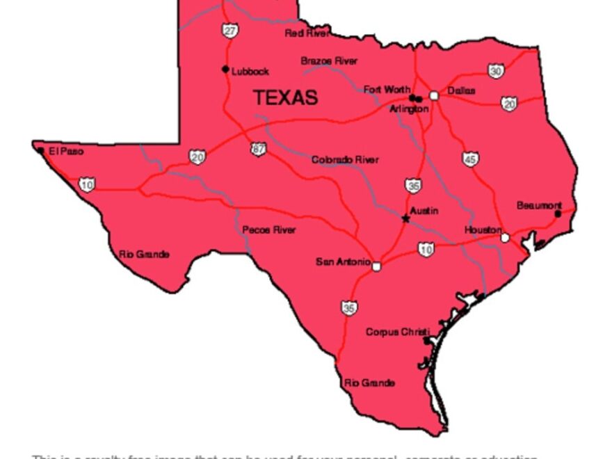 Texas State Map Printable Free Image Download