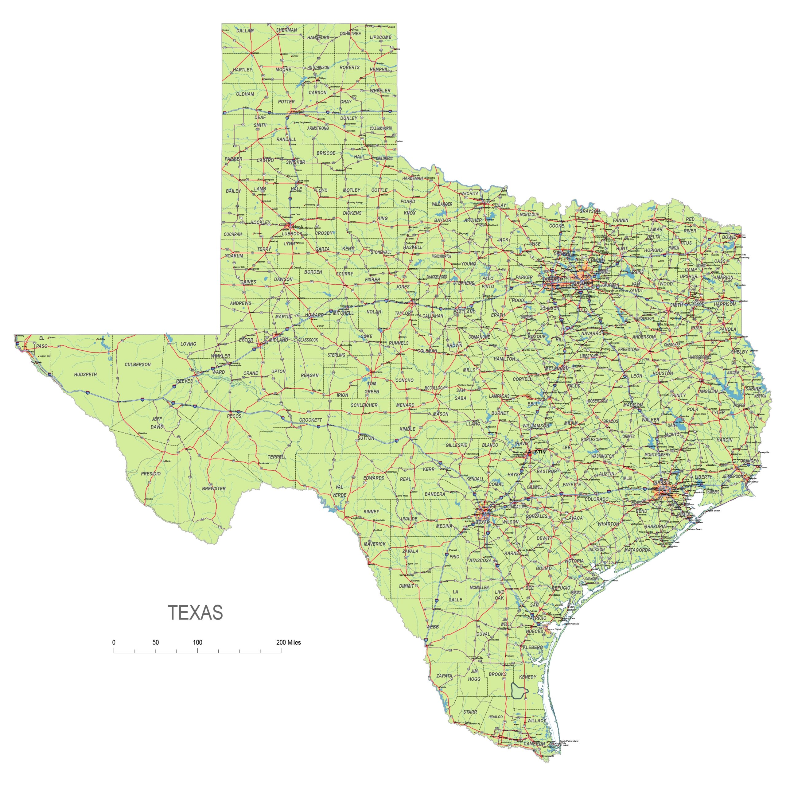 Free Printable Texas Road Map Free Printable Texas Road Map