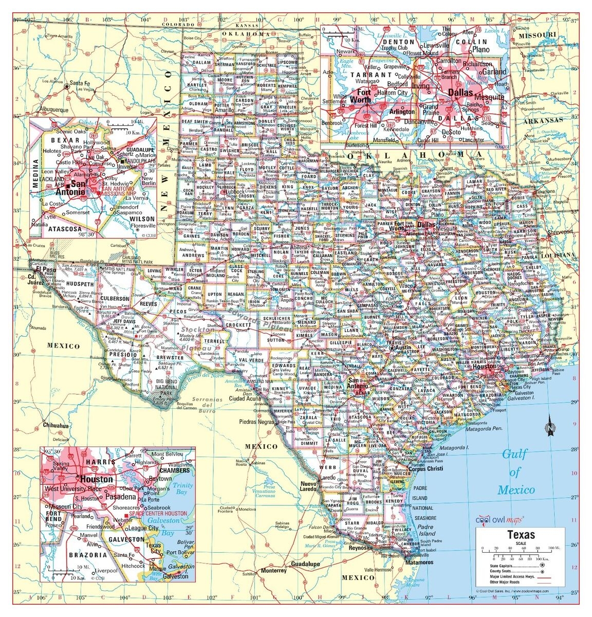 Printable Map Of Texas State