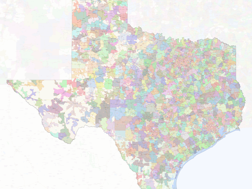 Texas ZIP Codes Shown On Google Maps