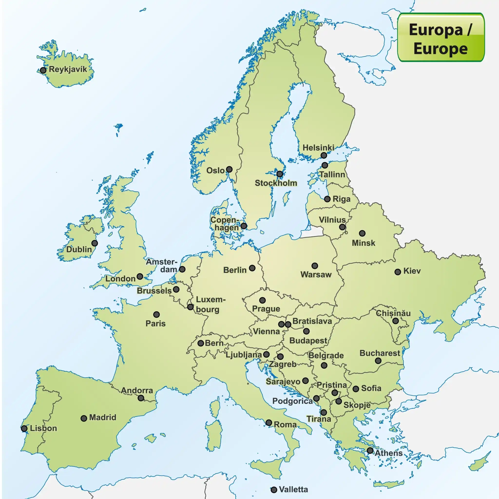 The 49 Capital Cities Of Europe Map Included The Facts Institute