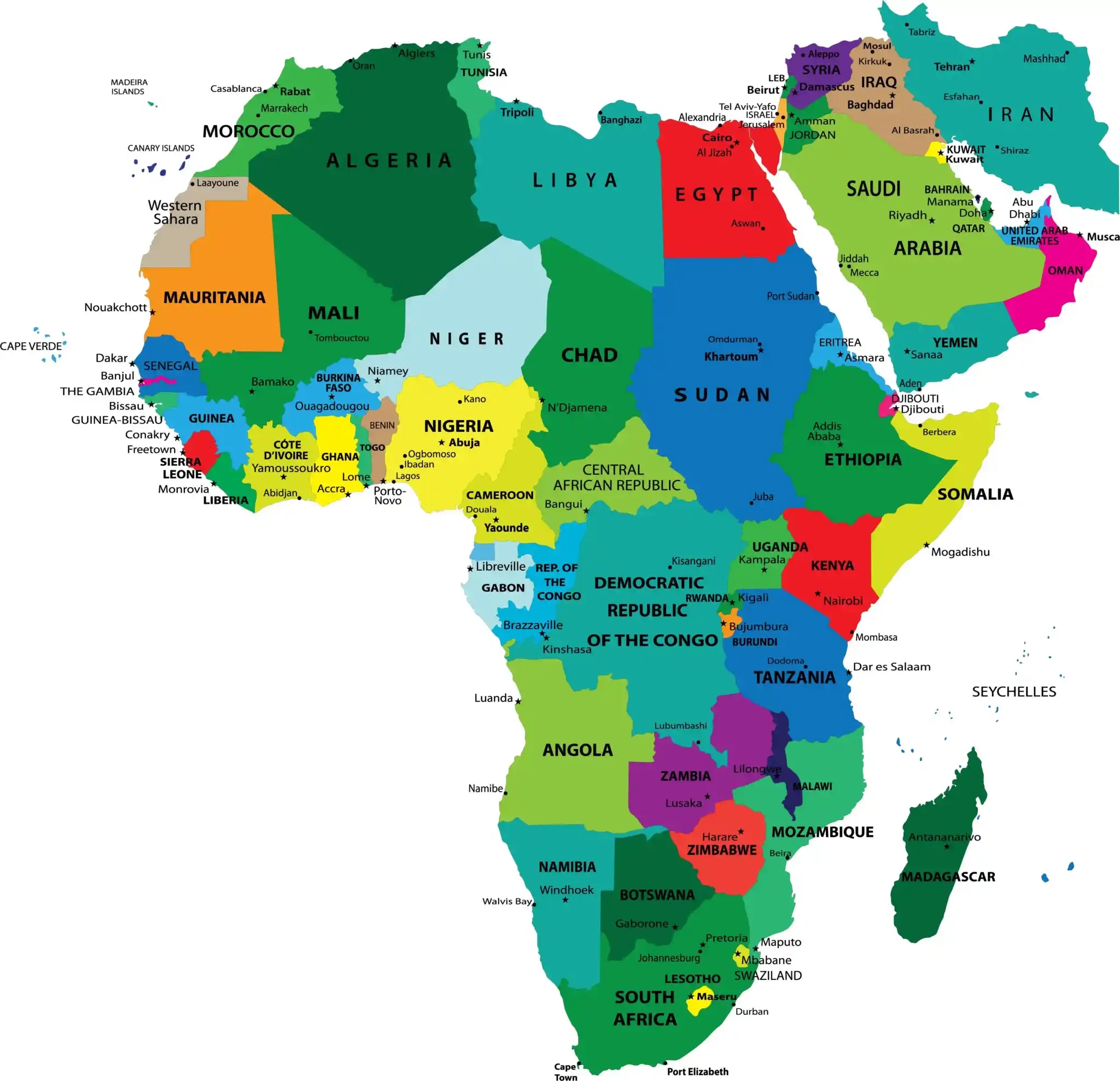 The 59 Capital Cities Of Africa Map Included The Facts Institute