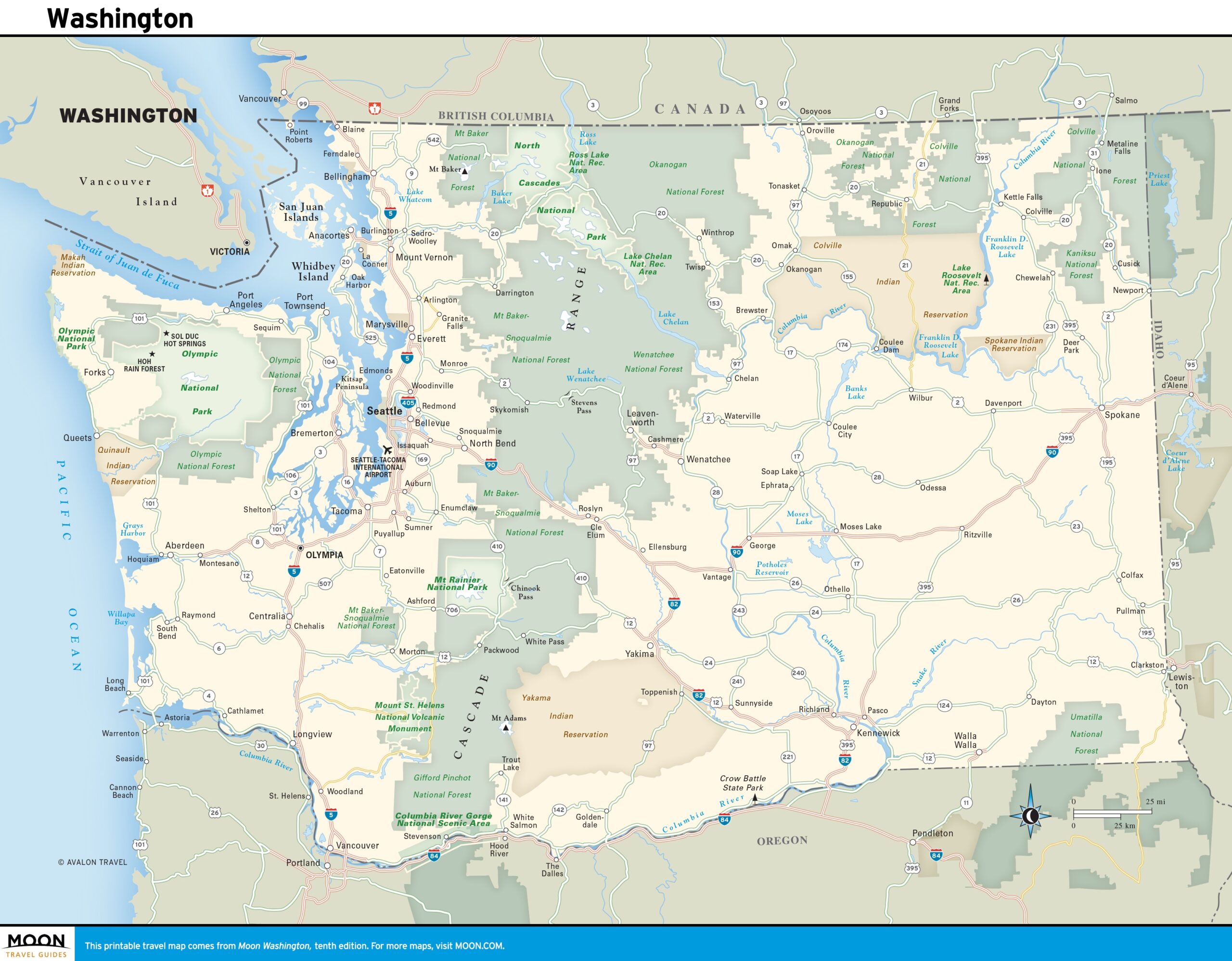 Printable Map Of Washington