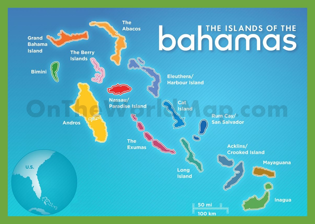Printable Map Of Bahamas Islands Printable Map Of Bahamas Islands