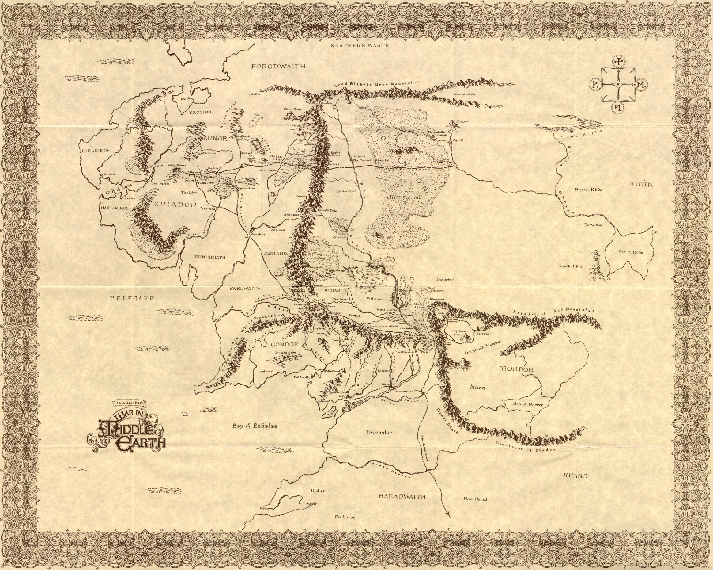 Middle Earth Map Printable