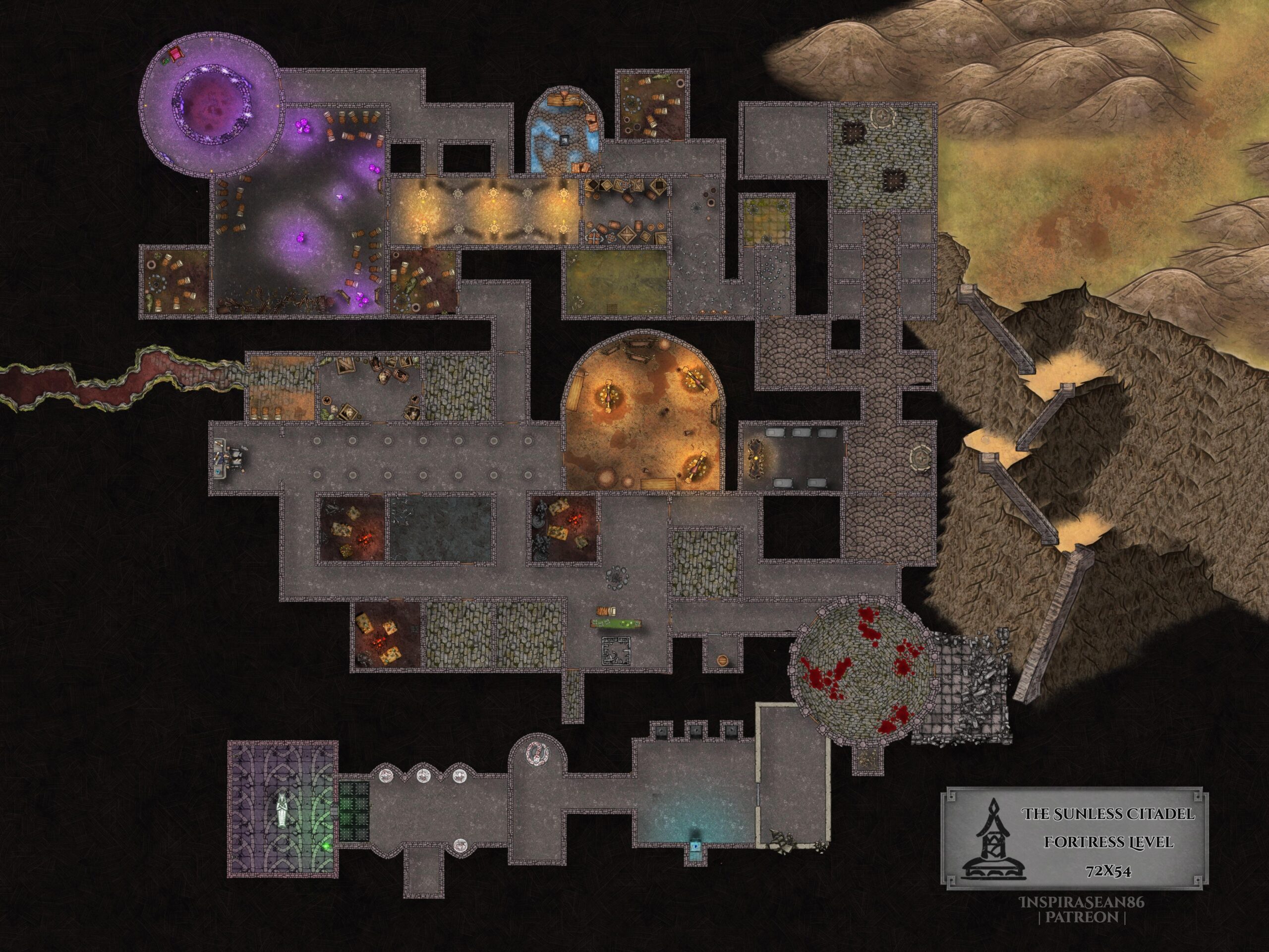 The Sunless Citadel 4K Grove And Fortress Levels R battlemaps