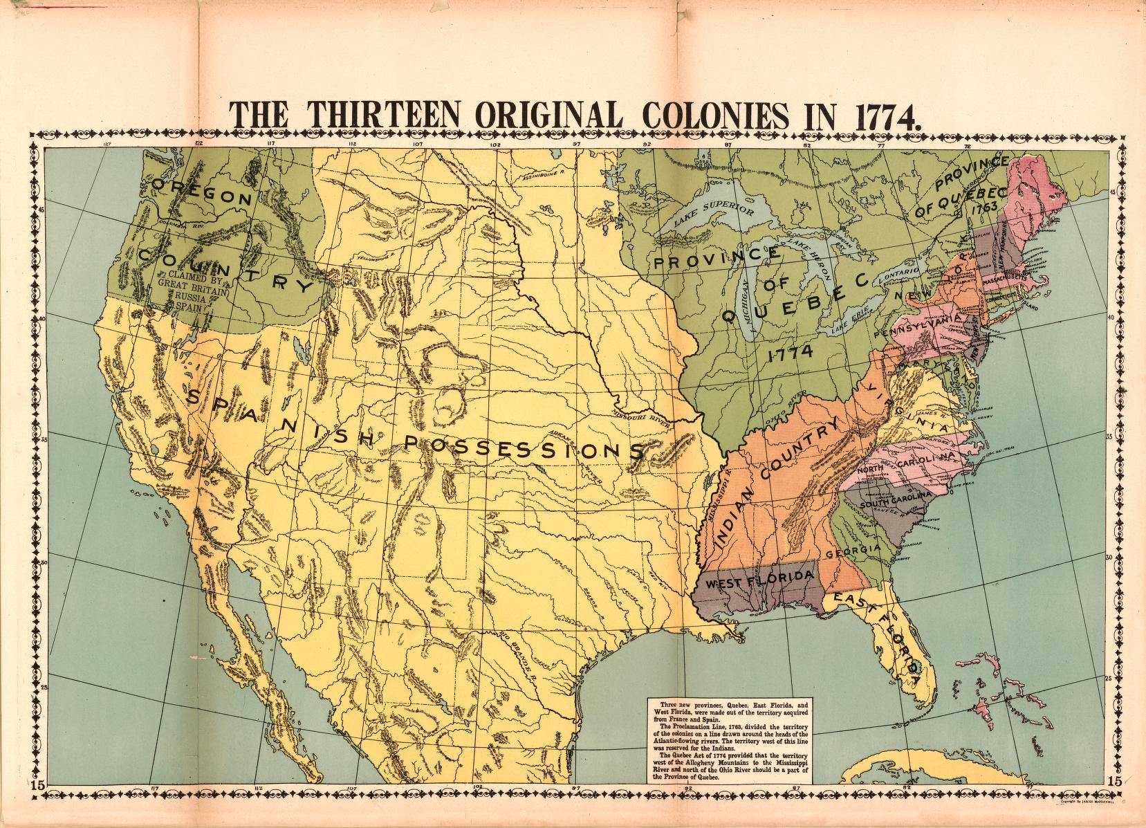 13 Original Colonies Map Printable
